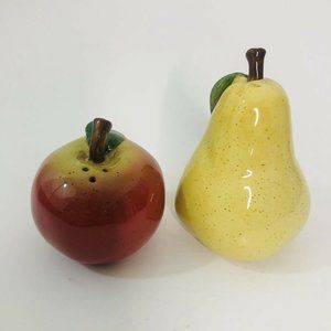 Russ Berrie Autumn Settings Pear & Apple Salt Pepp
